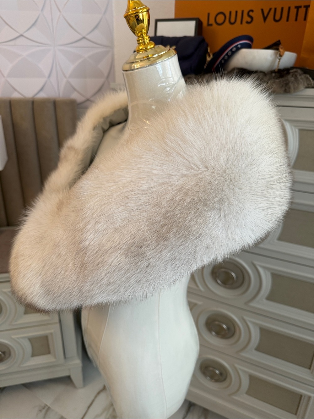 Saga fox fur shawl Scandinavian fox